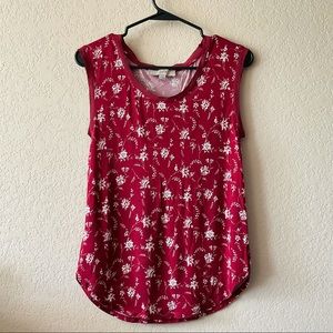 3/$18 🌸 LOFT Red Floral Tank Top